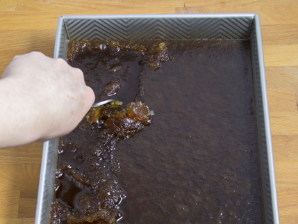 Scraping partially frozen granita with a fork