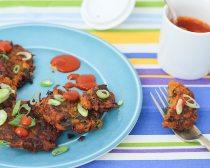 Kale and Sweet Potato Fritters