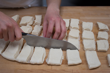 17. Cut dough into small pieces