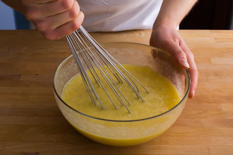 Whisking the wet ingredients