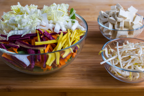 8. Veggies, tofu, & bean sprouts for pad Thai