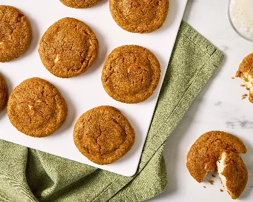 Pumpkin Spiced Cream Cheese Stuffed Cookies