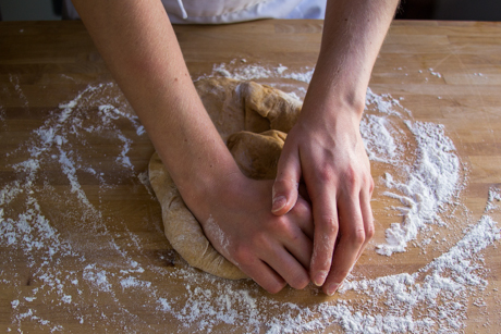 21. Knead risen dough