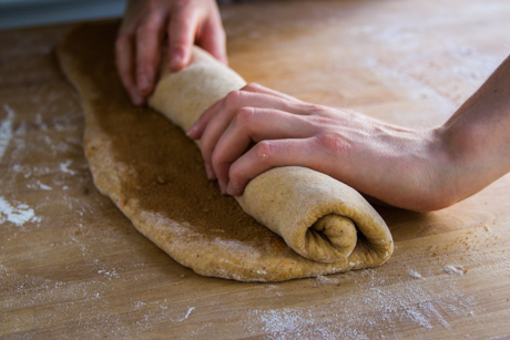 28. Roll up cinnamon bun dough